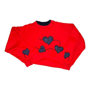 Vtg Handmade Heart Cottagecore Crewneck